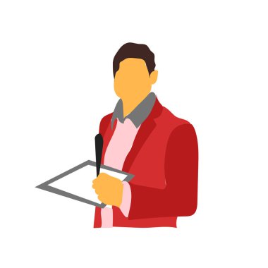 Beyaz arka plan üzerinde Businessma izole iş adamı simge vektör