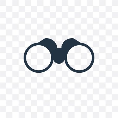 Saydam arka plan üzerinde Binoc izole dürbün vektör simgesi