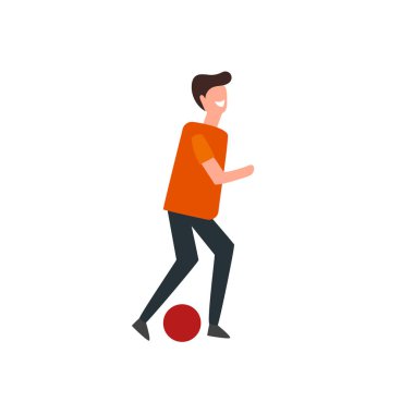 Beyaz arka plan üzerinde futbol izole futbol oyuncu simge vektör