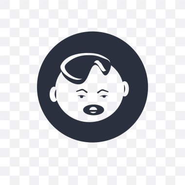 Saydam arka plan üzerinde bebek f izole bebek yüz vektör simgesi