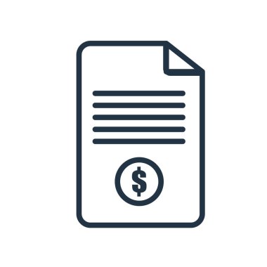 Beyaz arka plan üzerinde fatura işareti izole fatura simge vektör