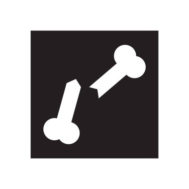 Beyaz arka plan üzerinde kemik işareti, med izole kemikleri simge vektör