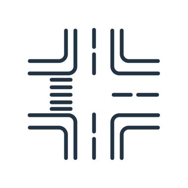 Beyaz arka plan üzerinde kavşak sı izole kavşak simge vektör