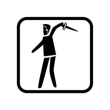 Beyaz zemin üzerine, bıçak T izole bıçak fırlatma simge vektör