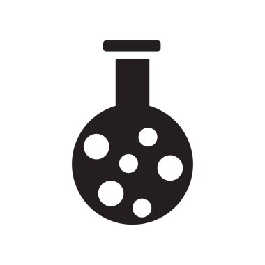 Şişesi simge vektör beyaz arka plan üzerinde Flask işareti, med izole