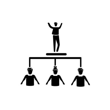 Beyaz arka plan üzerinde takım Leade izole takım lideri simge vektör