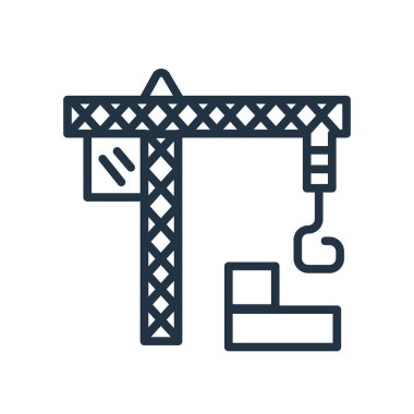 Beyaz arka plan üzerinde vinç işareti izole simge vektör vinç