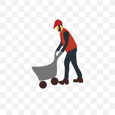 Saydam arka plan üzerinde işçi lo izole alt vektör simgesi