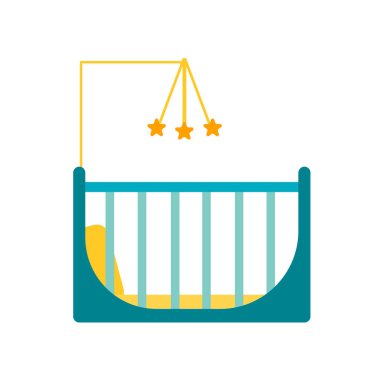 İzole beyaz arka plan, beşik işareti, Aspen'e beşik simge vektör