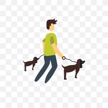 Saydam arka plan üzerinde izole köpek vektör simge yürüyüş, 