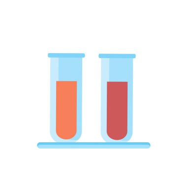 Beyaz arka plan üzerinde Test tüpleri izole test tüpleri simge vektör 