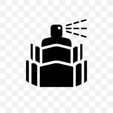 Saydam arka plan üzerinde P izole parfüm şişe vektör simgesi