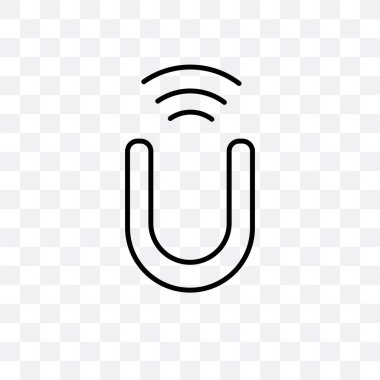 Saydam arka plan üzerinde mıknatıs izole manyetizma vektör simgesi