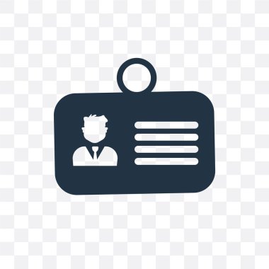 Saydam arka plan üzerinde kimlik kartı izole kimlik kartı vektör simgesi 