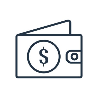 M-cüzdan simge vektör beyaz zemin üzerine, m-cüzdan izole işareti