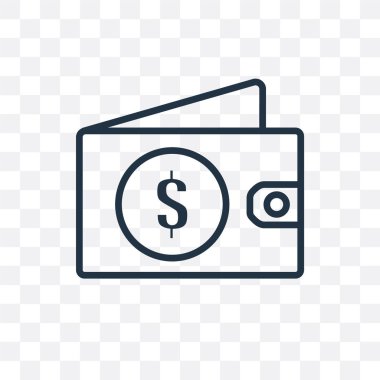 Saydam arka plan üzerinde m-cüzdan lo izole cüzdan vektör simgesi