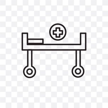 saydam arka plan üzerinde hos izole hastane yatak vektör simgesi