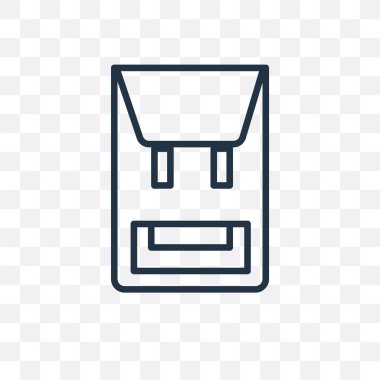 Saydam arka plan üzerinde çanta logo des izole çanta vektör simgesi