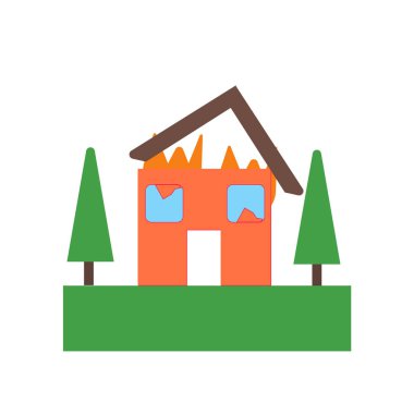 Beyaz arka plan, yangın işareti, tamamiyle izole yangın simge vektör