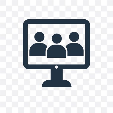 Video konferans vektör simgesi üzerinde şeffaf arka plan izole,