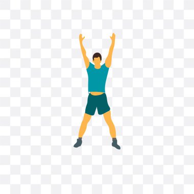 Saydam arka plan üzerinde Exercis izole egzersiz vektör simgesi