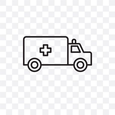 saydam arka plan üzerinde ambula izole ambulans vektör simgesi