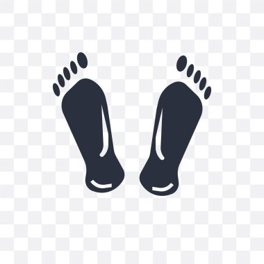 Human feet shape vector icon isolated on transparent background, clipart