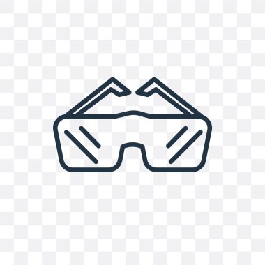 Saydam arka plan üzerinde S izole koruyucu gözlük vektör simgesi