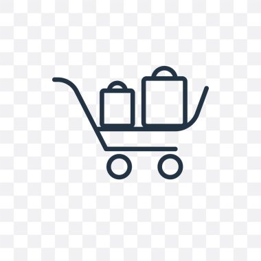 Saydam arka plan üzerinde sepeti logosu d izole vektör simge sepeti