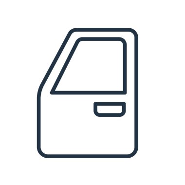 Araba kapı simge vektör beyaz arka plan üzerinde araba kapıyı işaret izole