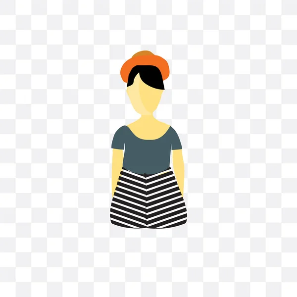 Girl vector icon isolated on transparent background, Girl logo d — Stock Vector