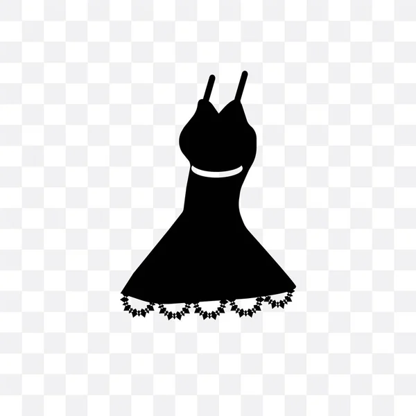 Sexy feminines Kleid in schwarzem Vektor-Symbol isoliert auf transparentem — Stockvektor