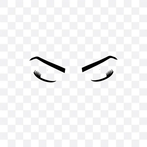 Eyebrow vector icon isolated on transparent background, Eyebrow — Stock Vector