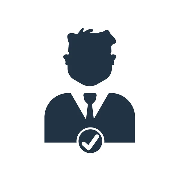 Hombre de negocios icono vector aislado sobre fondo blanco, Businessma — Vector de stock