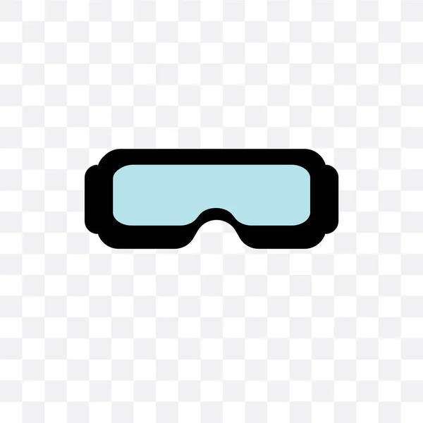 Goggles vektor ikonen isolerad på transparent bakgrund, skyddsglasögon — Stock vektor