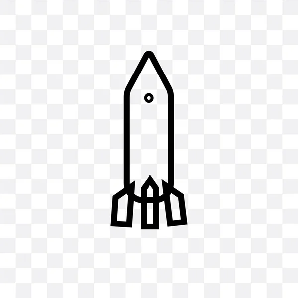Roket dikey konumu vektör simgesi üzerinde şeffaf bac izole — Stok Vektör