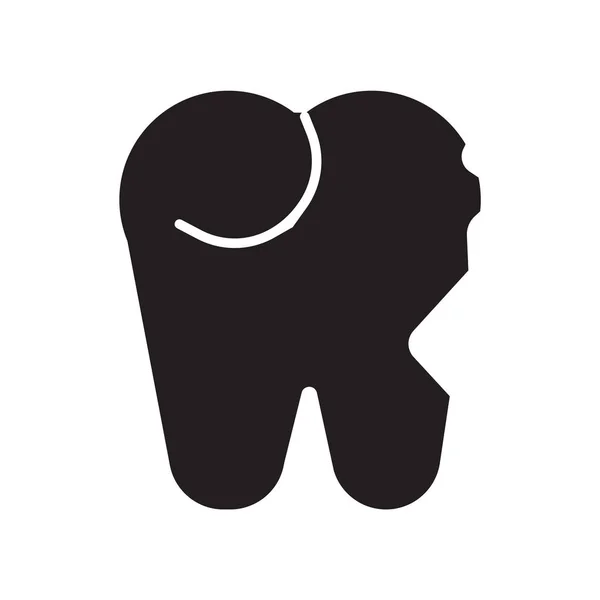 Diente icono vector aislado sobre fondo blanco, signo de diente, med — Vector de stock