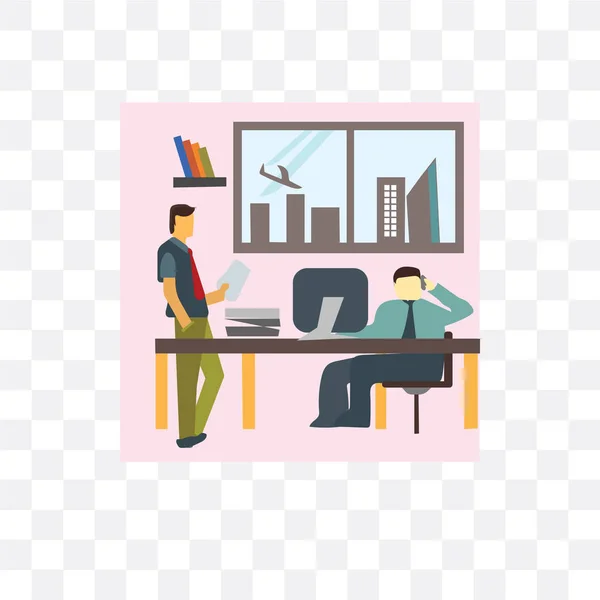 Businessmen talking on the phone vector icon isolated on transpa — Stock Vector
