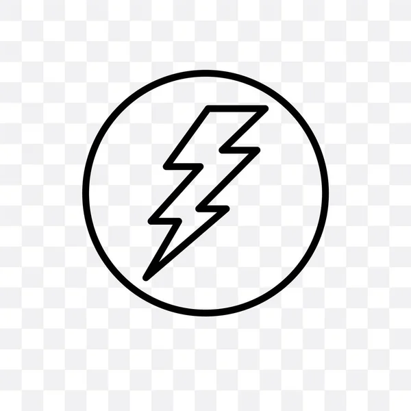 Lightning flash vector icon isolated on transparent background, — Stock Vector