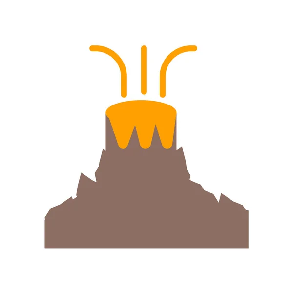 白い背景の火山記号上分離された火山のアイコン ベクトル , — ストックベクタ