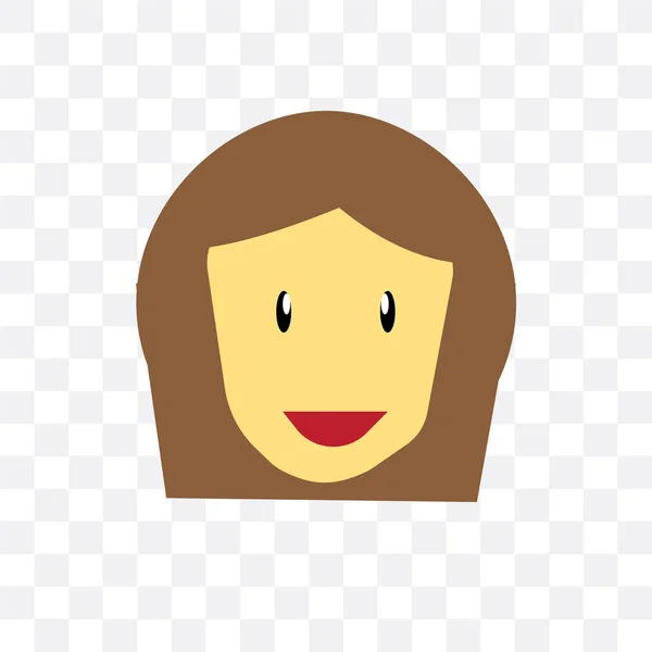 Meisje vector pictogram geïsoleerd op transparante achtergrond, Girl logo d — Stockvector