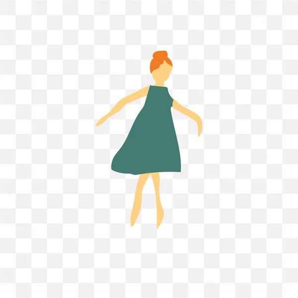 Chica bailando icono vectorial aislado sobre fondo transparente, Gir — Archivo Imágenes Vectoriales