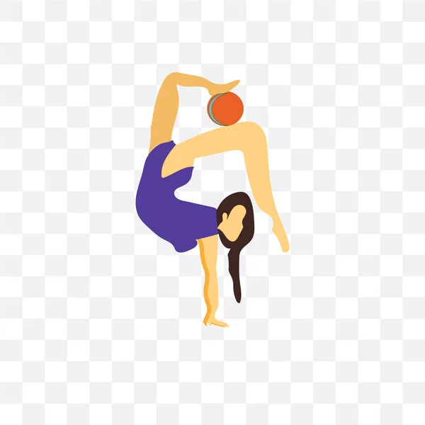 Векторная икона девушки гимнастики изолирована на прозрачном фоне , — стоковый вектор