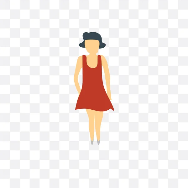 Mujer de pie icono vectorial aislado sobre fondo transparente, W — Archivo Imágenes Vectoriales