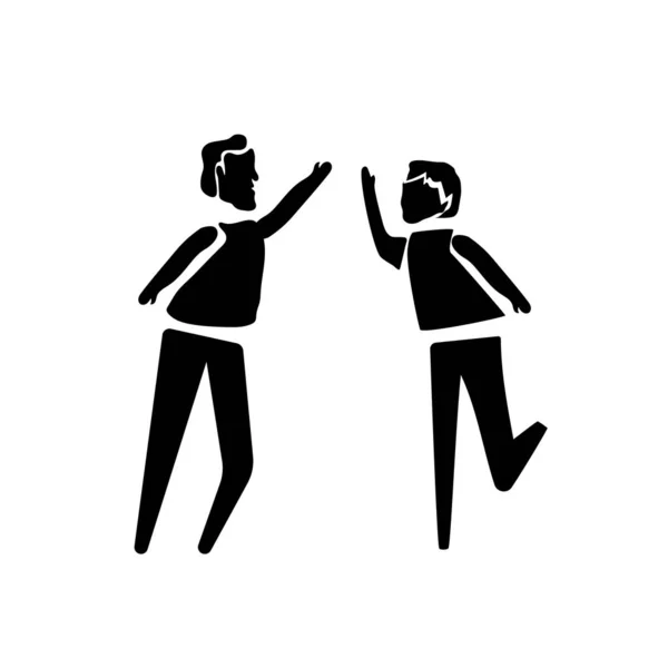 Partner klatschen Hände Icon Vektor isoliert auf weißem Hintergrund, — Stockvektor