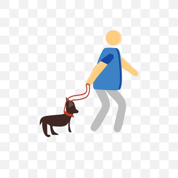 Promenade sur l'icône vectorielle chien isolé sur fond transparent , — Image vectorielle