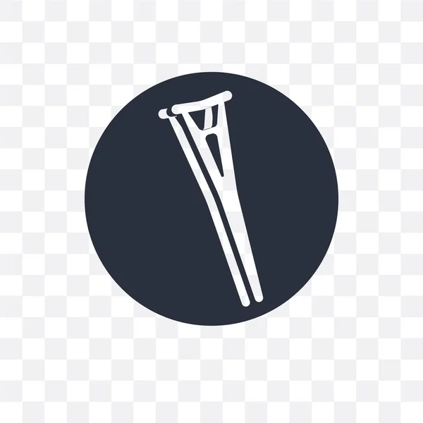 Crutch icona vettoriale isolata su sfondo trasparente, Crutch lo — Vettoriale Stock