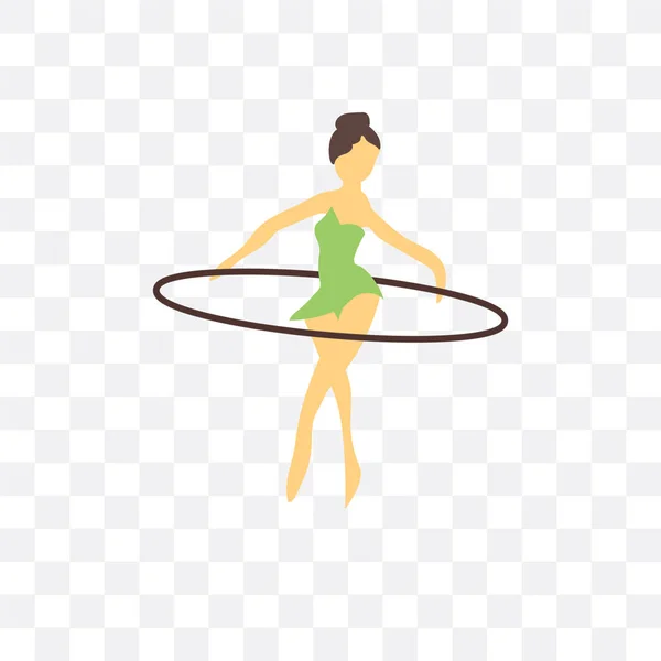 Girl hula hoop vector icon isolated on transparent background, g — Stock Vector