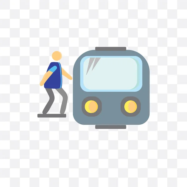 Train vector icon isolated on transparent background, Train logo — Stock Vector