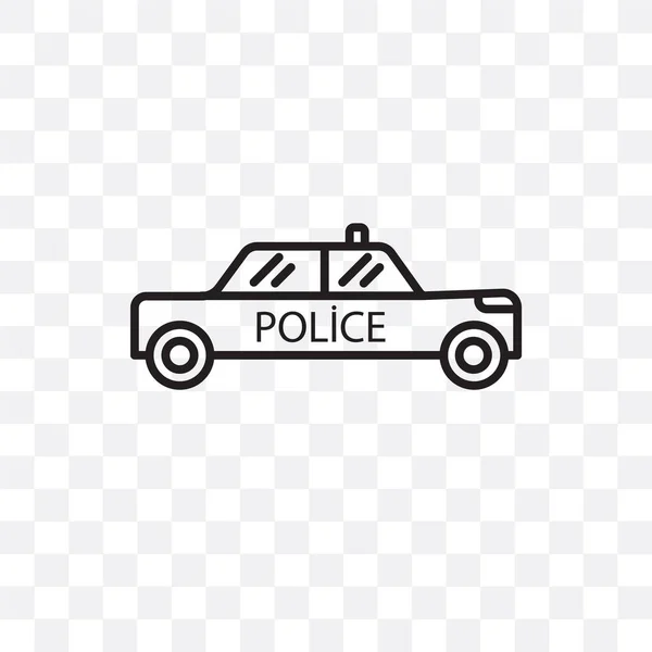 警察の車のベクトル アイコン Polic 透明な背景に分離 — ストックベクタ